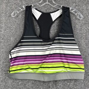 Rise Invincible Lularoe Sports Bra 2X Black Green Racerback Athletic Gym Yoga